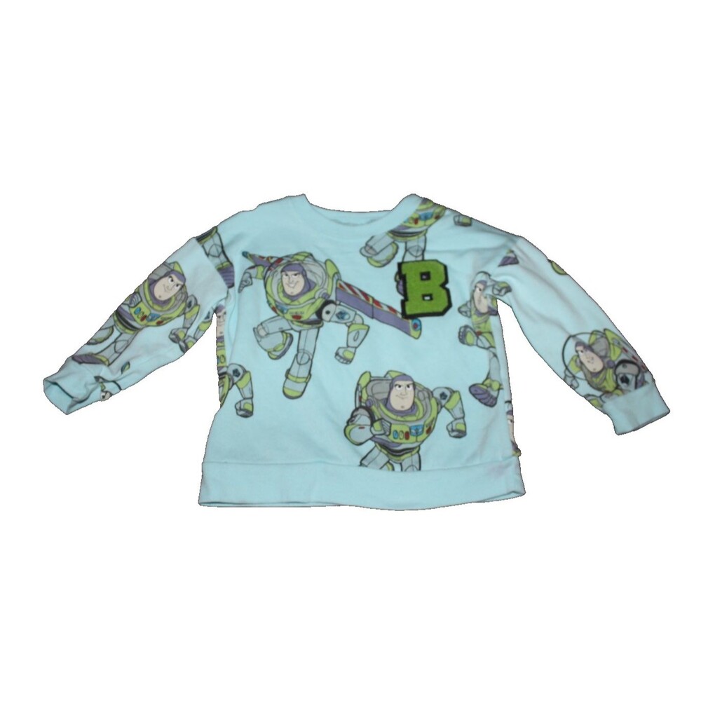 Disney Pixar Buzz Lightyear 4T Toy Story Sweatshirt Light Blue